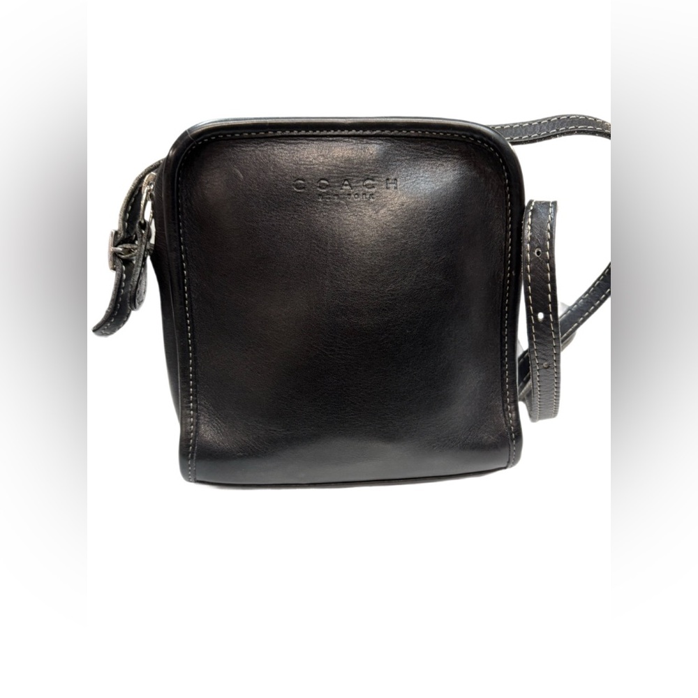 1996 Coach Bellini Zip Crossbody Black Leather 9139 Made in USA Vintage